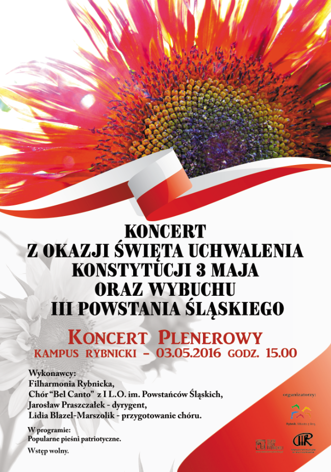 plakat koncertu plenerowego - 3 maja 2016r.